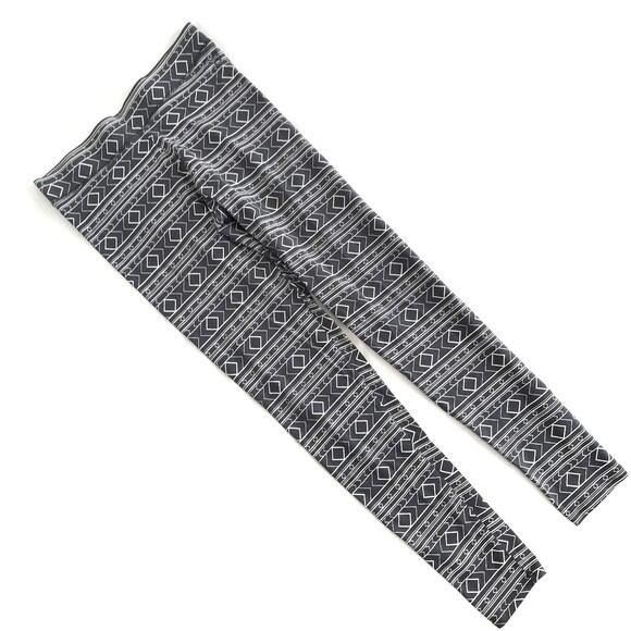 PINK Victoria's Secret VS Dog Small Gray White Cotton Geometric Stretch Leggings - Picture 2 of 10